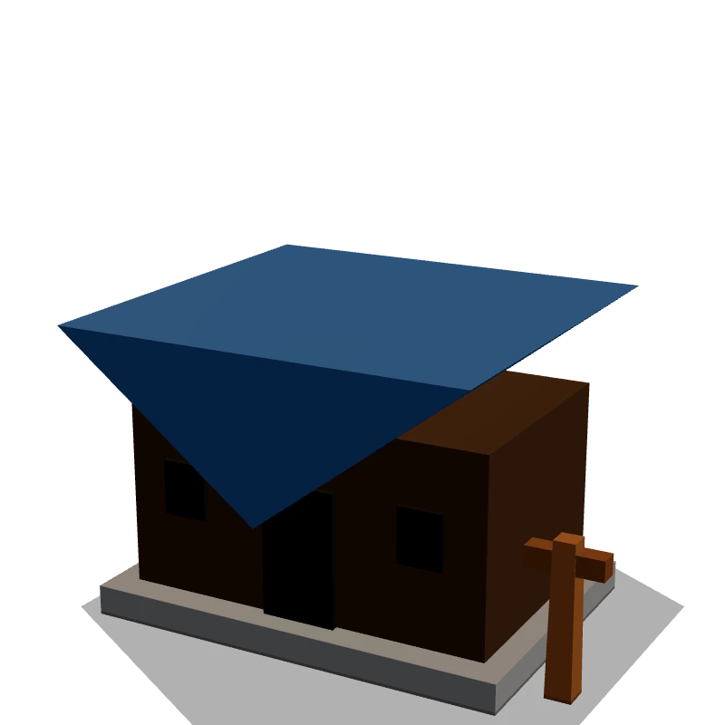 Barracks — low-poly 3D model