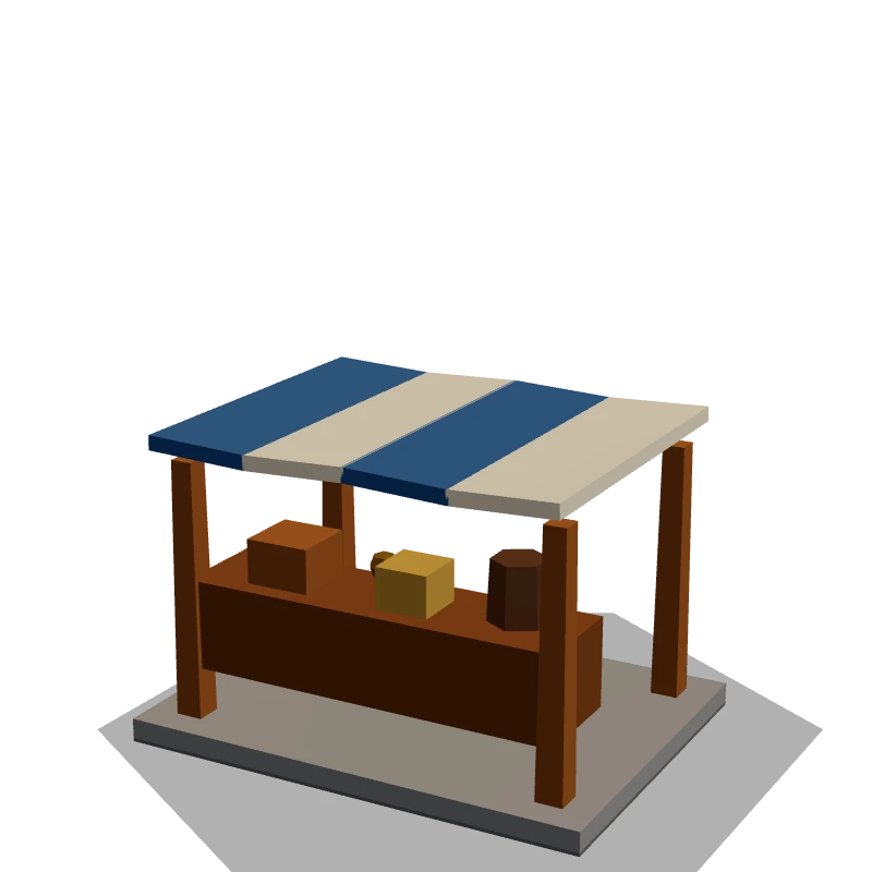 Market — low-poly 3D model